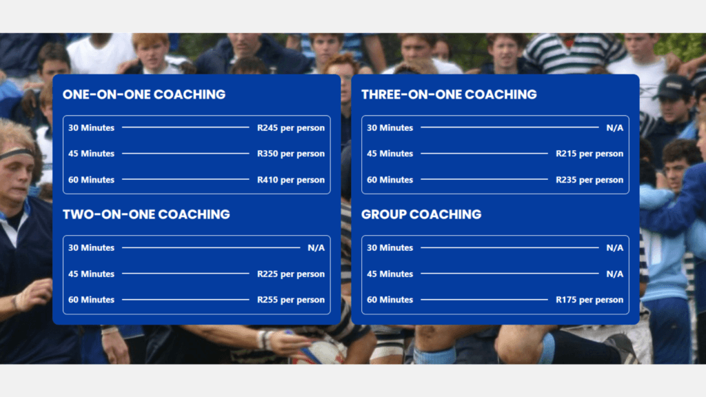 Cape Town-based youth rugby coaching service